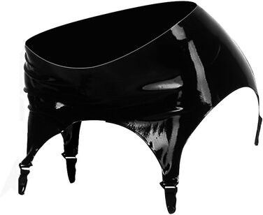 Латексний ремінь EXLATEX з пластиковими кліпсами, чорний, розмір S