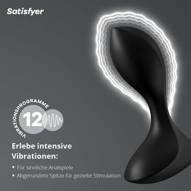 Анальні вібратори Satisfyer Backdoor Lover - чорний, універсальний розмір. Водонепроникний (IPX7), з масажем простати. Високоякісне секс-іграшка з безпечного силікону.