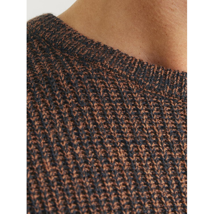 Чоловічий в'язаний светр Jack & Jones Jjelewis з круглим вирізом, колір Mocha Bisque
