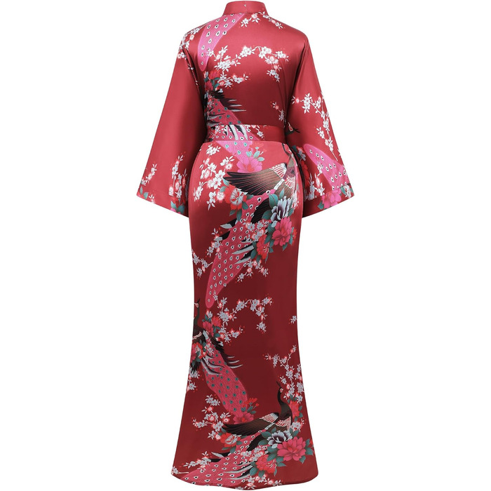Жіночий халат-кімоно BABEYOND з квітковим принтом, великі розміри, бордовий