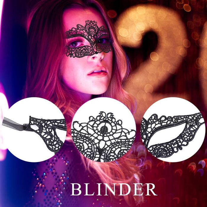 Маска для очей Blindery з мережива, карнавальна маска, мереживо, вечірка, бал, венеціанські маски для свят, випускних вечірок та вечірок у стилі лис