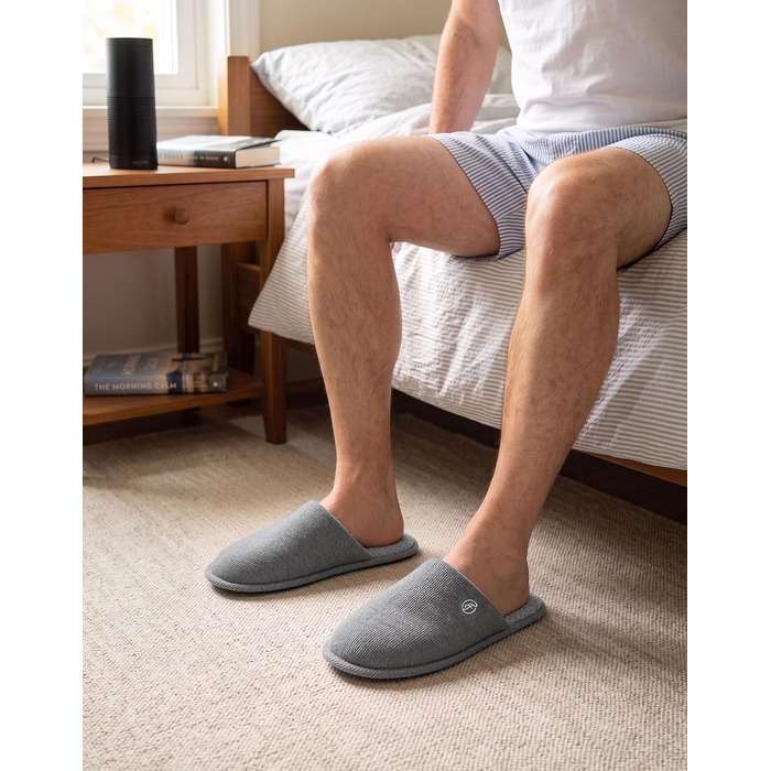 Чоловічі в'язані домашні капці EverFoams з ефектом пам'яті (Memory Foam), темно-сірі, розмір 40/41 EU