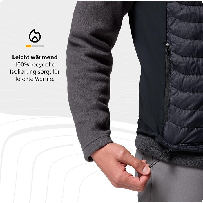 Чоловічий гібридний жилет Columbia Powder Pass Hybrid Vest, чорний, розмір M
