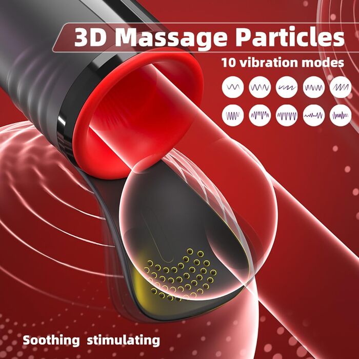 Електричний мастурбатор JFRong з 10 режимами вібрації та 5 режимами ротації для чоловіків - автоматичний масажер з 3D стимулятором