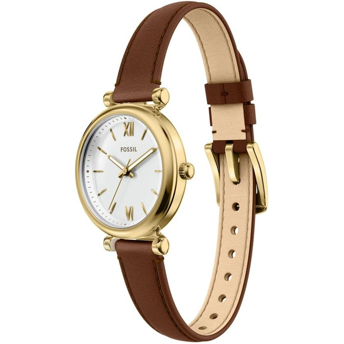 Жіночий кварцовий годинник Fossil Carlie золотистого кольору з браслетом із нержавіючої сталі, 28мм, Safran-gold
