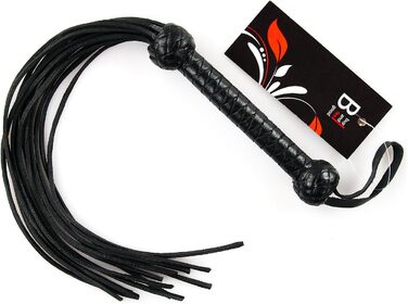 Чорна ге́ртка з преміум-шкіри буйвола, ручної роботи, 65 см - для еротики, SM, секс-іграшки