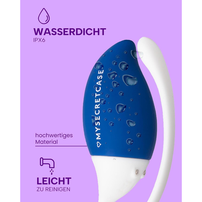 Віброяйце з дистанційним керуванням MySecretCase – вібратор для чоловіків, жінок та пар, стимулятор G-точки, для дорослих, блакитний