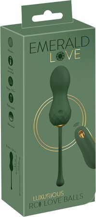 Вібратор для інтимної зони Emerald Love Luxurious Rabbit Grün/Gold, 3,0-4,1 см (Liebeskugeln)