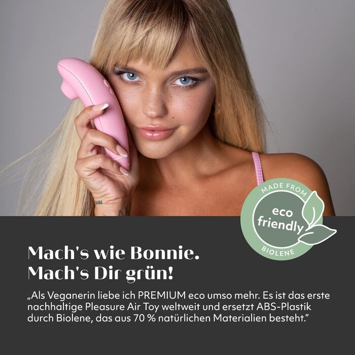 Womanizer Premium: вібратор для жінок, стимулятор клітора, преміум-якість, чорний (Bonnie Strange Eco)