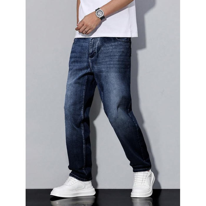 Чоловічі джинси Elegancity Baggy Stretch — широкі штани в стилі Y2K Streetwear, Loose Fit, темно-сині, розмір XXL