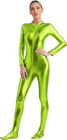 Жіночий комбінезон GRRKDFQ з довгим рукавом та блискавкою спереду (Хлопчато-зелений, розмір L)