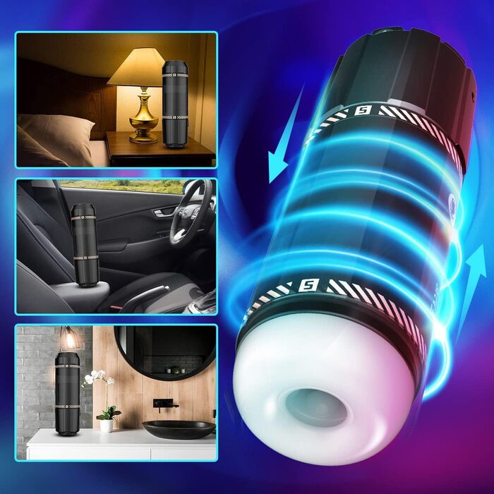 Електричний секс-іграшка для чоловіків: вібраційний статевий мультик з 3D-вагіною, чорний, XXL