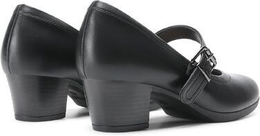 Жіночі туфлі Mary Jane DREAM PAIRS на масивному високому каблуку, класичні чорні pumps для вечірніх суконь (розмір 41 EU, чорний)