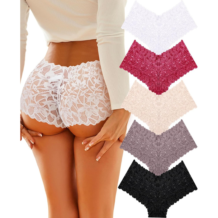 Сексуальна спідня білизна A OF SHE: 5 шт. трусики для жінок, шортики-боксер, мереживо, великі розміри, XL