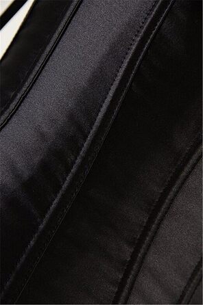 Корсет Daen Korsett для корекції фігури, повний бюст, топ-бюстгальтер, готичний, бурлеск, шнурівка, сатиновий чорний (S)