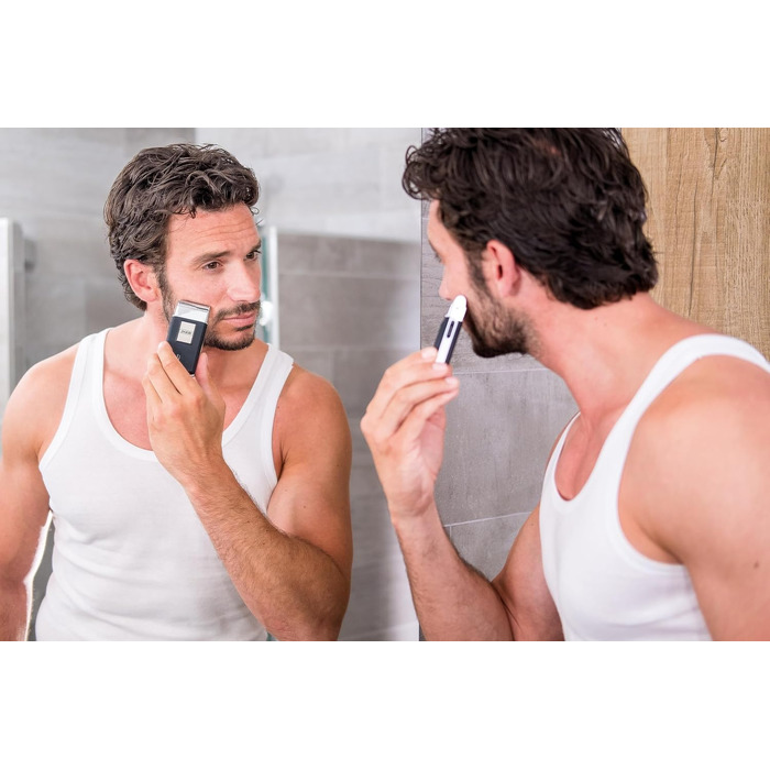 Електробритва Wahl Travel Shaver Gold Edition — бездротовий акумуляторний тример для чоловіків, компактна дорожня бритва для обличчя та бороди, срібляста