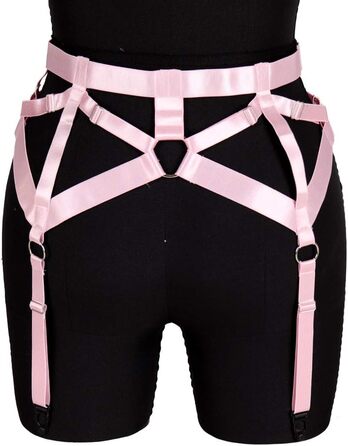 Жіночий пояс-петля з 4 кліпсами, пояс-стрінг, шкарпетки в стилі Харадзюку, універсальний розмір, рожевий