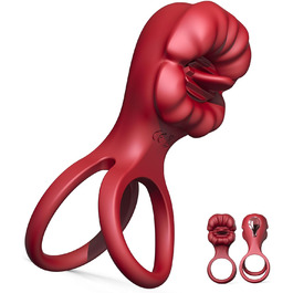 Вібраційний кільце для статевого члена з керуванням через додаток, 9 режимів вібрації/лизання, секс-іграшка для чоловіків, пар та жінок