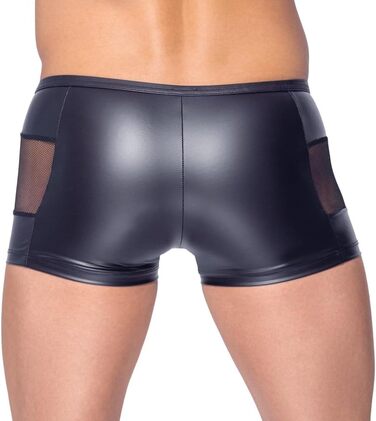 Чоловічі боксери Orion з фронтальним ґудзиком, сіткою та ефектом латексу, чорні (M)