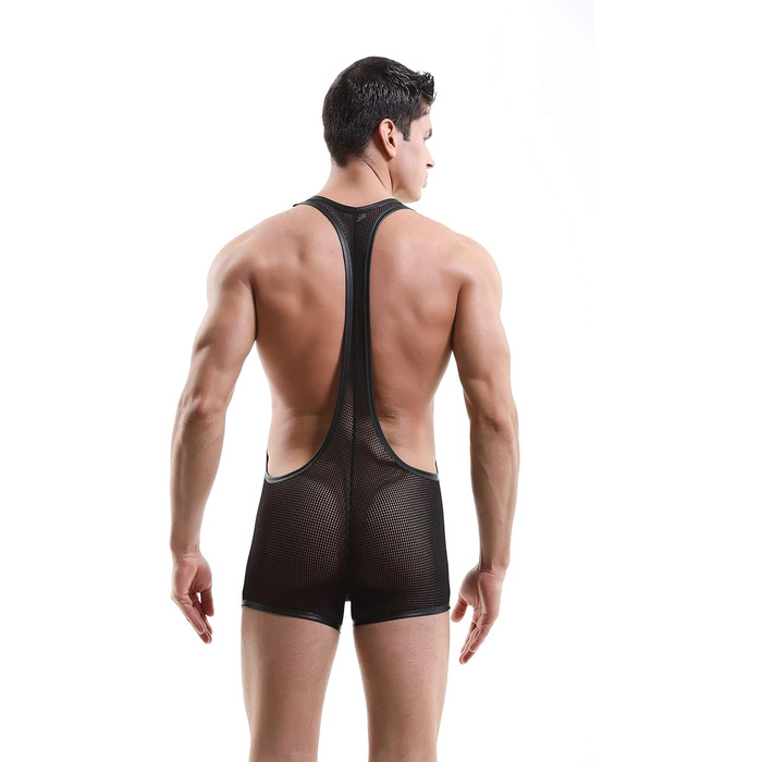 Шорти боді для чоловіків Swbreety, джокерстрап, борцівський синглет, нижня білизна (чорний, S)