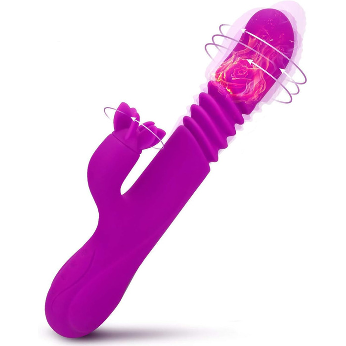 Вібратор жіночий TYDAY з 7 режимами вібрації та 3 режимами розтягування, нагрівається до 40°, подвійний мотор, функції ротації та розширення