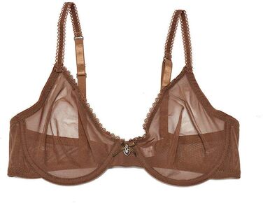 Комплект бюстгальтер та труси Sheer See Through з мереживом та тонкої сітки для жінок, великі розміри, 75E