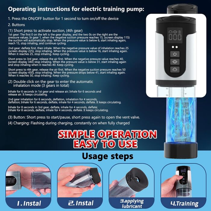 Електрична помпу для збільшення пеніса BDSMYEE - стимулятор, масажер для чоловіків