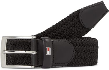 Чоловічий текстильний ремінь Tommy Hilfiger New Adan Belt 3.5, чорний, розмір 85