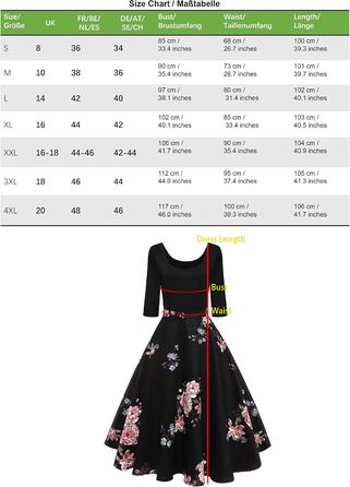 Сукня жіноча AXOE у стилі 60-х, Rockabilly, рукав 3/4, колір 4, розмір L