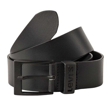 Шкіряний чоловічий ремінь Levi's Harness Buckle з логотипом, Regular, чорний
