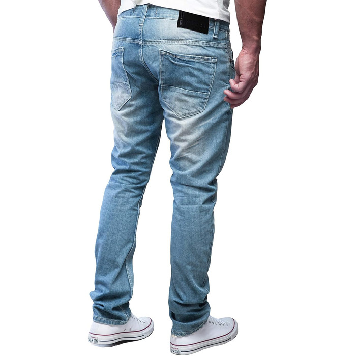 Чоловічі джинси MERISH Slim Fit зі стрейчем, дизайнерські моделі 1507, світло-блакитні (40W / 34L)