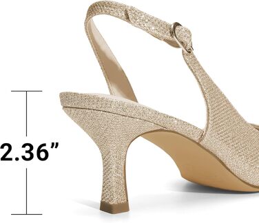 Жіночі босоніжки з відкритим носком та підборами Kitten Heels DREAM PAIRS, золотисті з блискітками, розмір 40 EU