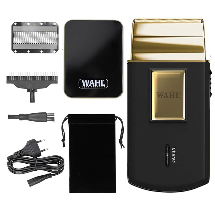 Електрична бритва для подорожей Wahl Travel Shaver Gold Edition — акумуляторна компактна машинка для гоління чоловіків, золотиста