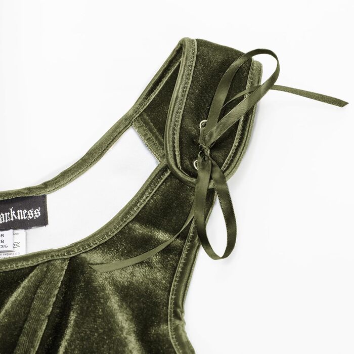 Корсет жіночий Ренесанс SCARLET DARKNESS, оливковий, з мереживом та шнурівкою