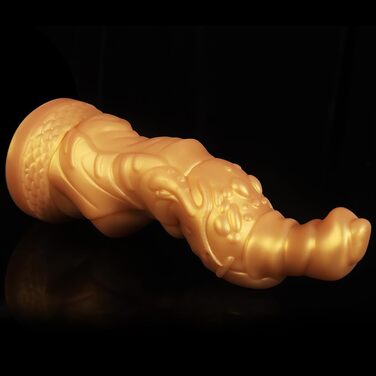 Анальний плаг з силікону SMGKB з сильним присоском, золотий, для масажу G-Spot та простати