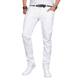 Чоловічі джинси Slim Fit ALESSANDRO SALVARINI з еластичним денімом, білі, розмір 36W / 34L
