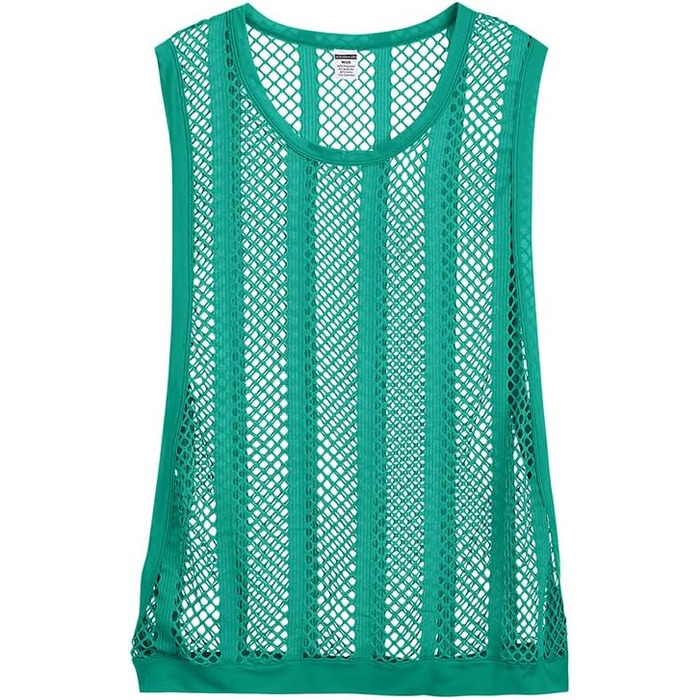 Жіночий топ YAHWULAI з прозорою вставкою, без рукавів, стильний, кремовий, розмір XL