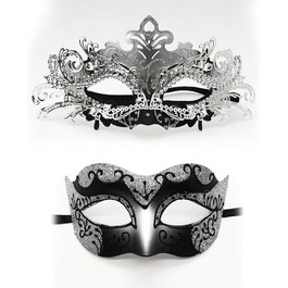 Маска для обличчя IEKEI Maskerade з кристалами, металева, для свята, карнавалу, Хелловіну, костюмів
