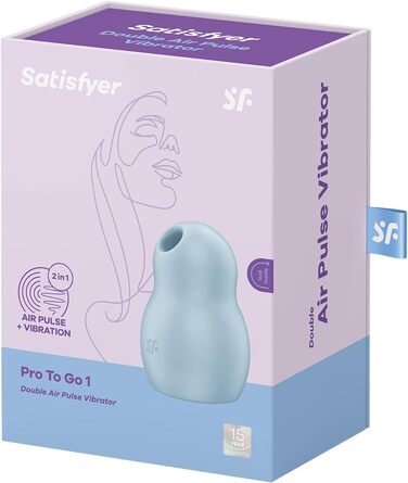 Вібратор Satisfyer Pro To Go 1 | Подвійний мотор | Компактний, перезаряджається | Водостійкий (IPX7) | Вібратор-імпульс | Інтимна іграшка для жінок, універсальний розмір (Світло-блакитний)