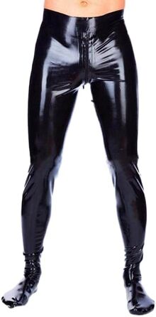 Штани з латексу для чоловіків JVHGE: сексуальні панчохи, розріз для промежини, блискавка, легінси, гумові чоботи, чорний, червоний M
