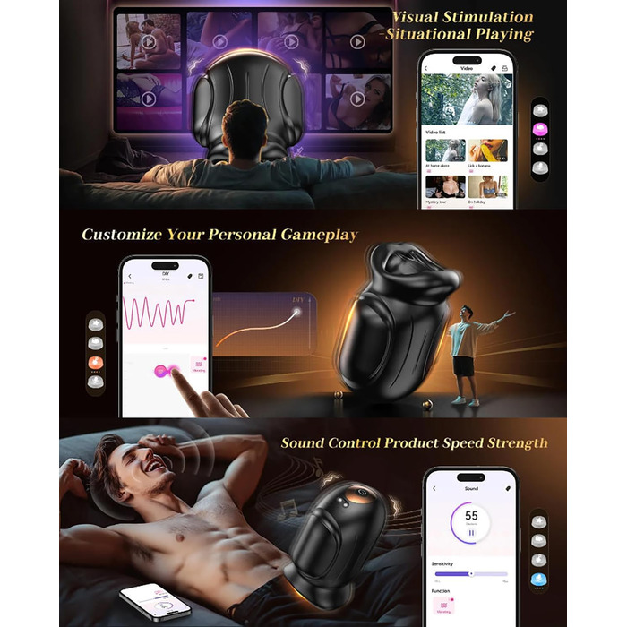 Електричний мастурбатор JFRong з 10 режимами вібрації - стимулятор пеніса для чоловіків (червоний)