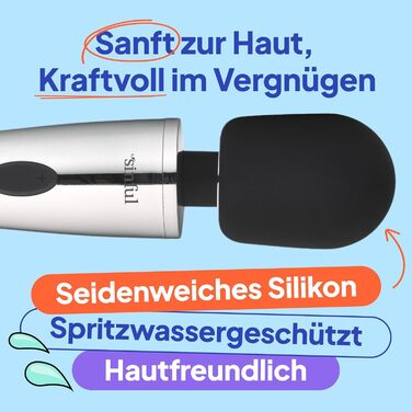 Масажер для тіла Luxy - бездротовий вібратор для жінок, сріблястого кольору. 10 режимів, водонепроникний.