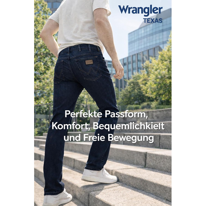 Чоловічі стрейч-джинси Wrangler Texas Regular Fit Authentic Straight, Blue Black (W40/L32)