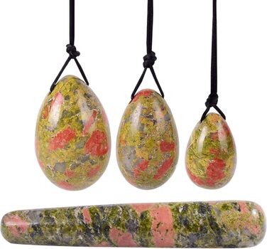 Кристалічний Ясень (Яшма) - Яйце Кегеля для Вагінальної Фітнес-Масажу, Білий Кристал (Квітковий Зелений)