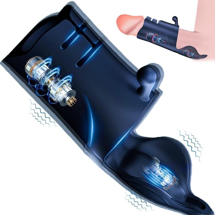 Вібратор для пеніса Jpscor - кільце для пеніса з 10 режимами вібрації, рукав для збільшення та подовження ерекції