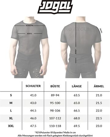 Чоловіча футболка JOGAL з сіткою, облягаюча, короткий рукав, чорна