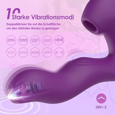 Вібратор-дзідло Yewuzer 3-в-1 з пультом керування (APP), секс-іграшка для жінок та пар, стимуляція G-точки, 10 режимів, вібратор-набір