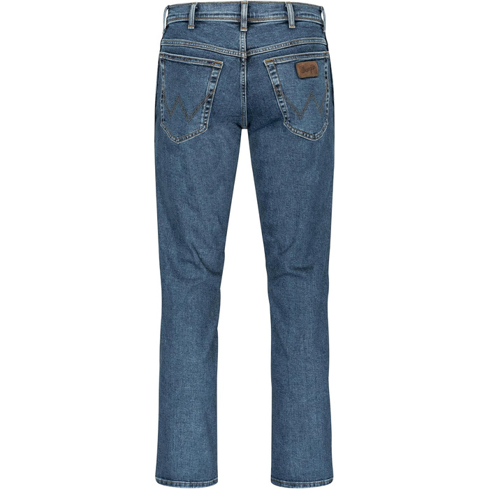 Чоловічі стрейч-джинси Wrangler Texas Regular Fit Authentic Straight (Stonewash) з коричневим ременем, розмір 50W / 32L