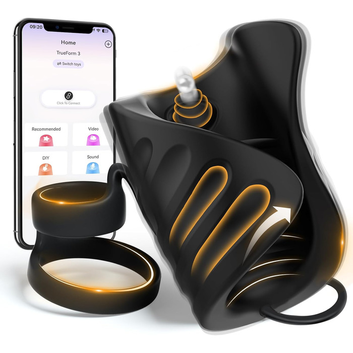 Мастубатор для пар з 9 вібраціями та APP-керуванням, преміум якість, чорний