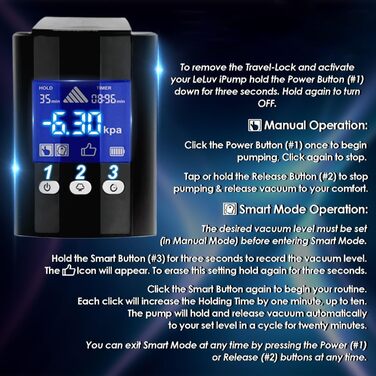 Електрична вакуумна помпа для ерекції, тренажер для збільшення пеніса, SM-іграшка для чоловіків, вакуумна помпа з різними режимами, LCD-дисплей (30.5*6.4 см)